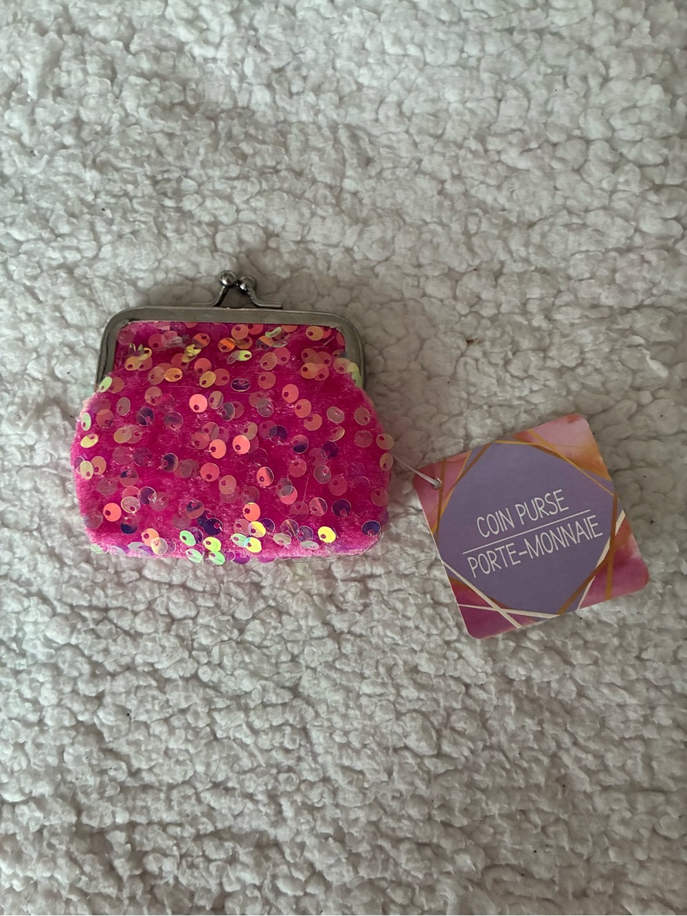 Sequin Pink Coin Purse - Women Bags